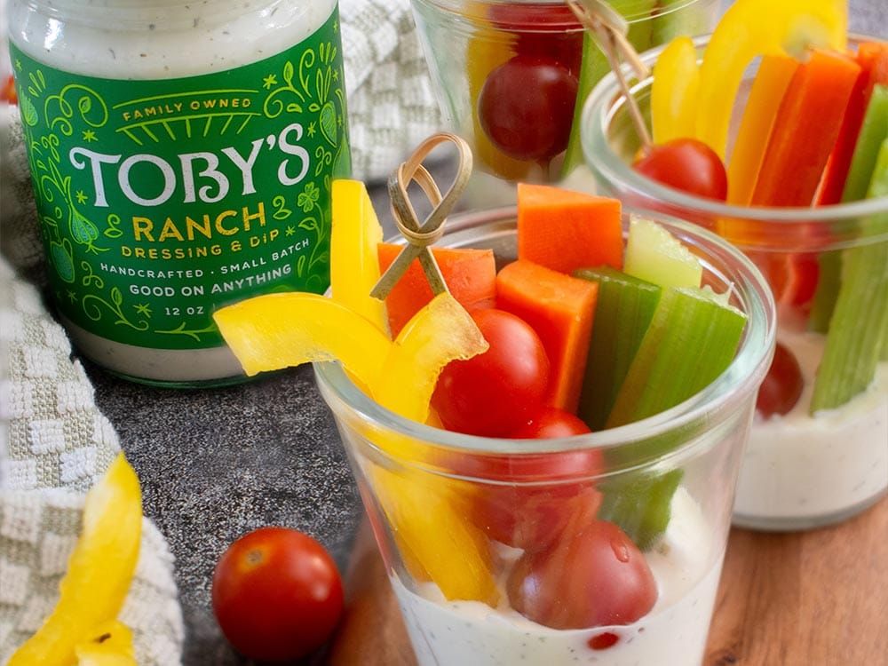 How to make Veggie Charcuterie Cups with Ranch Dressing