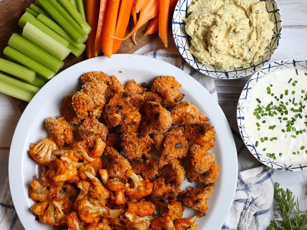 How to make Buffalo Cauliflower Bites with Toby’s Plant Based Dip