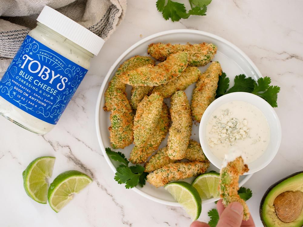 How to make Air Fryer Avocado Fries with Blue Cheese Dressing & Dip