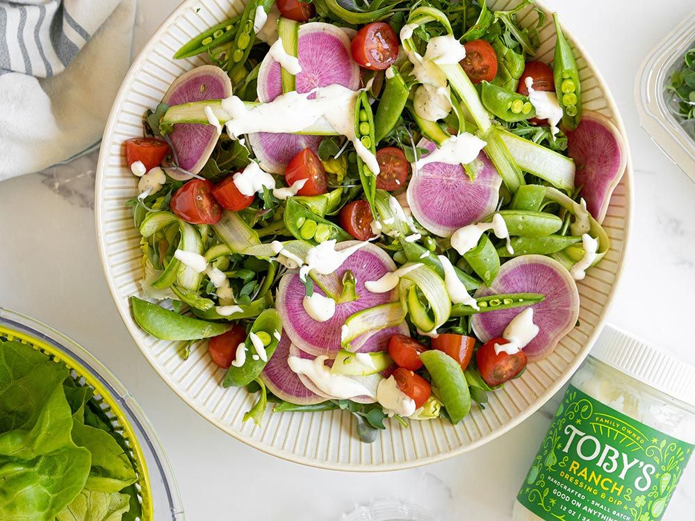 Spring Bounty Salad with Toby's Ranch Dressing