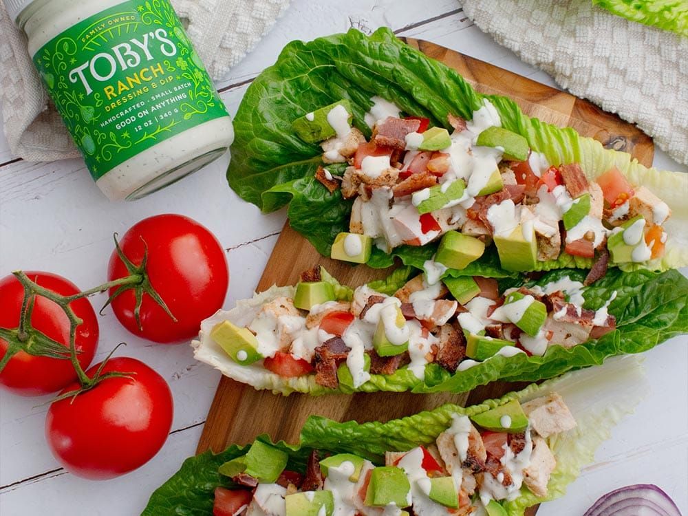 How to make Chicken Bacon Lettuce Boats with Ranch Dressing