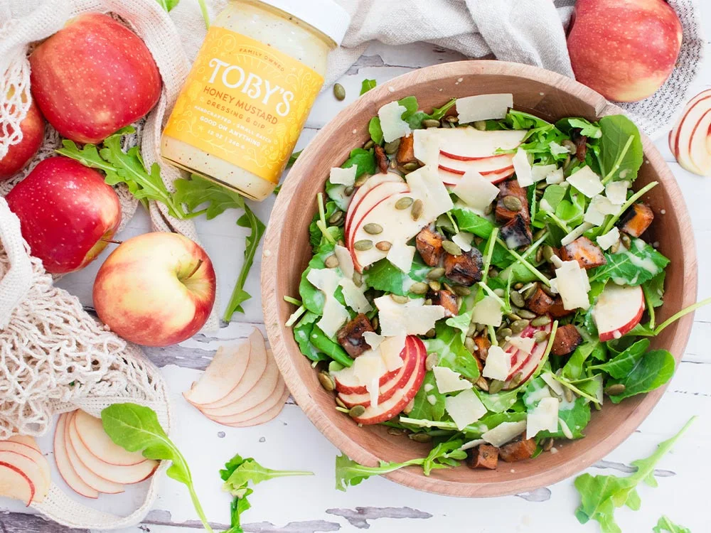 fall salad with honey mustard dressing Crunchy Winter Salad with Balsamic Honey Mustard Dressing