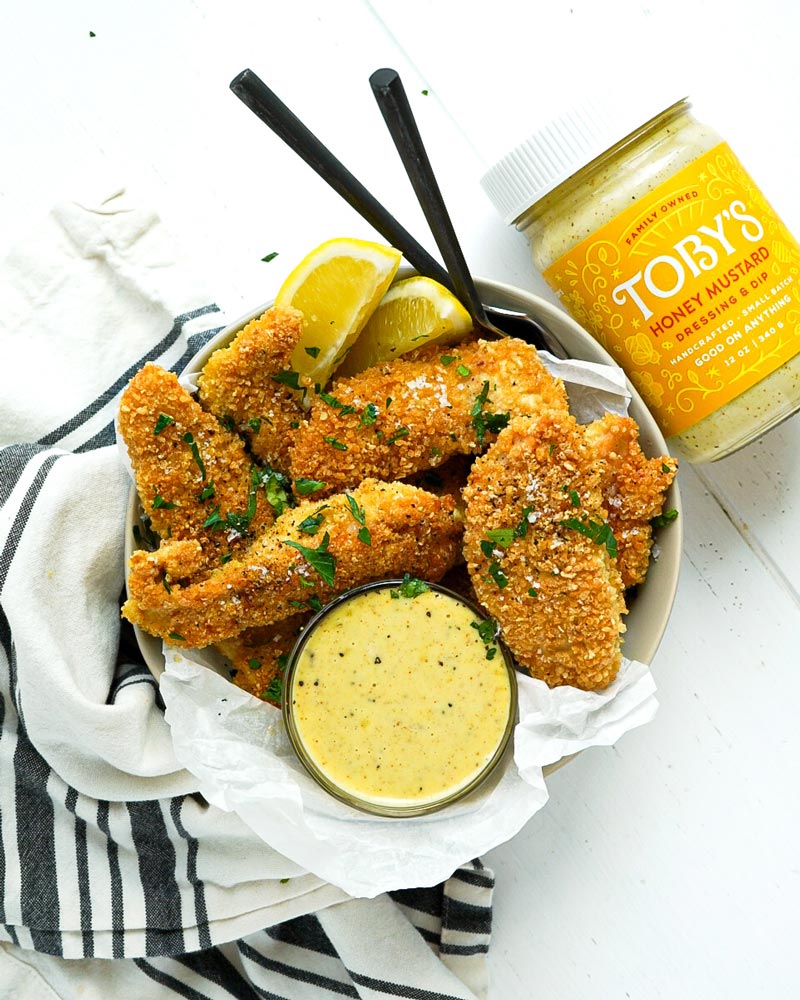 Crispy Chicken Tenders with Honey Mustard