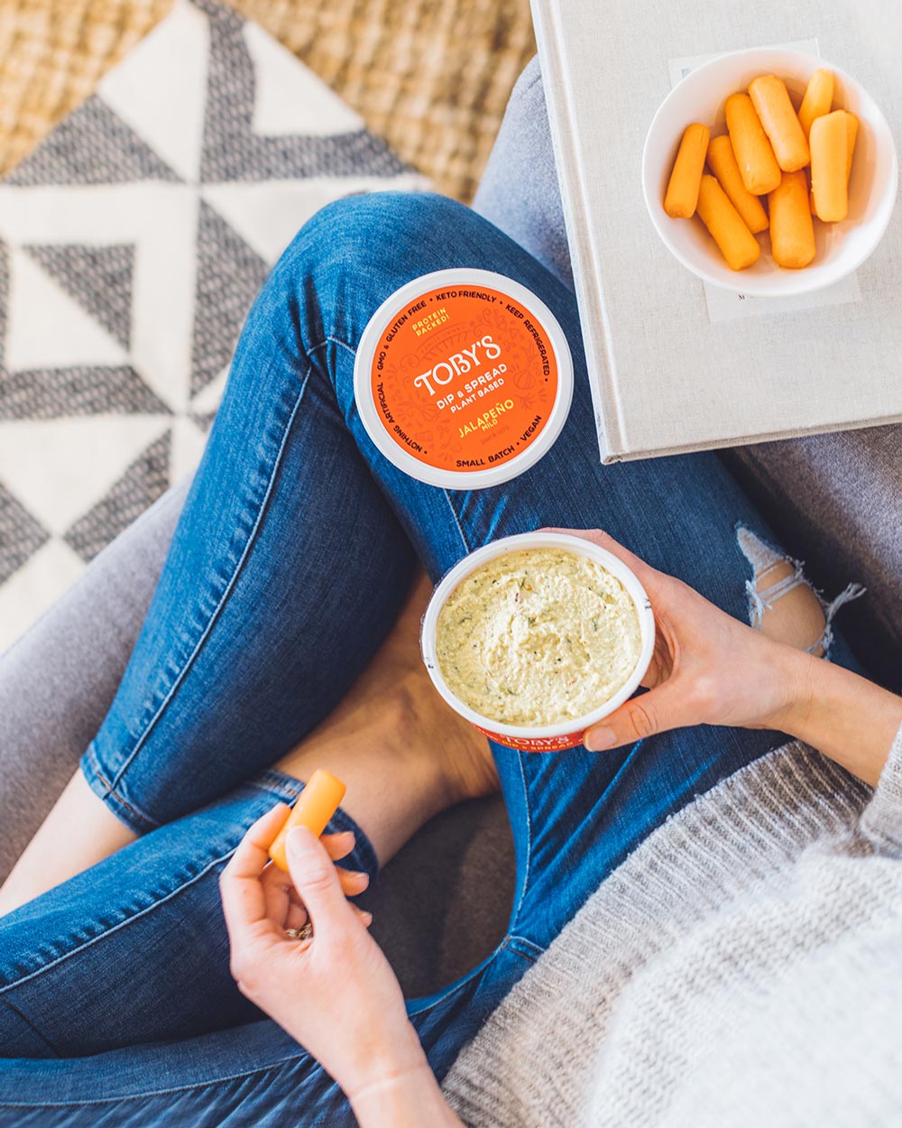 Toby's plant-based Dip & Spread makes a healthy snack paired with vegetables