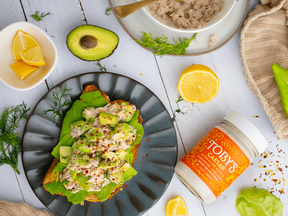 How to make Avocado Tuna Caesar Salad on Toast