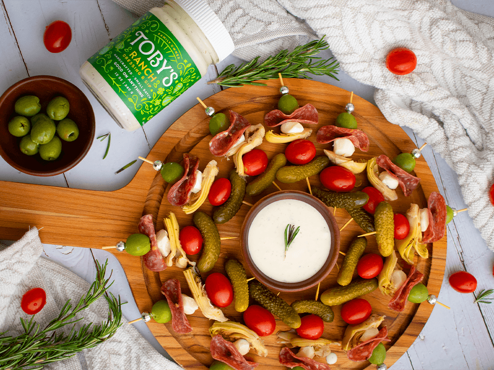 How to make Holiday Wreath Charcuterie with Ranch Dressing