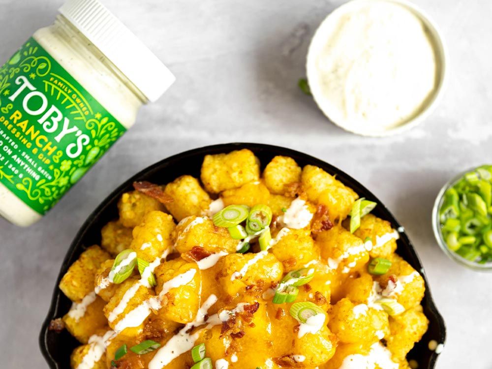 How to make Loaded Tator Tots with Ranch Dressing & Dip