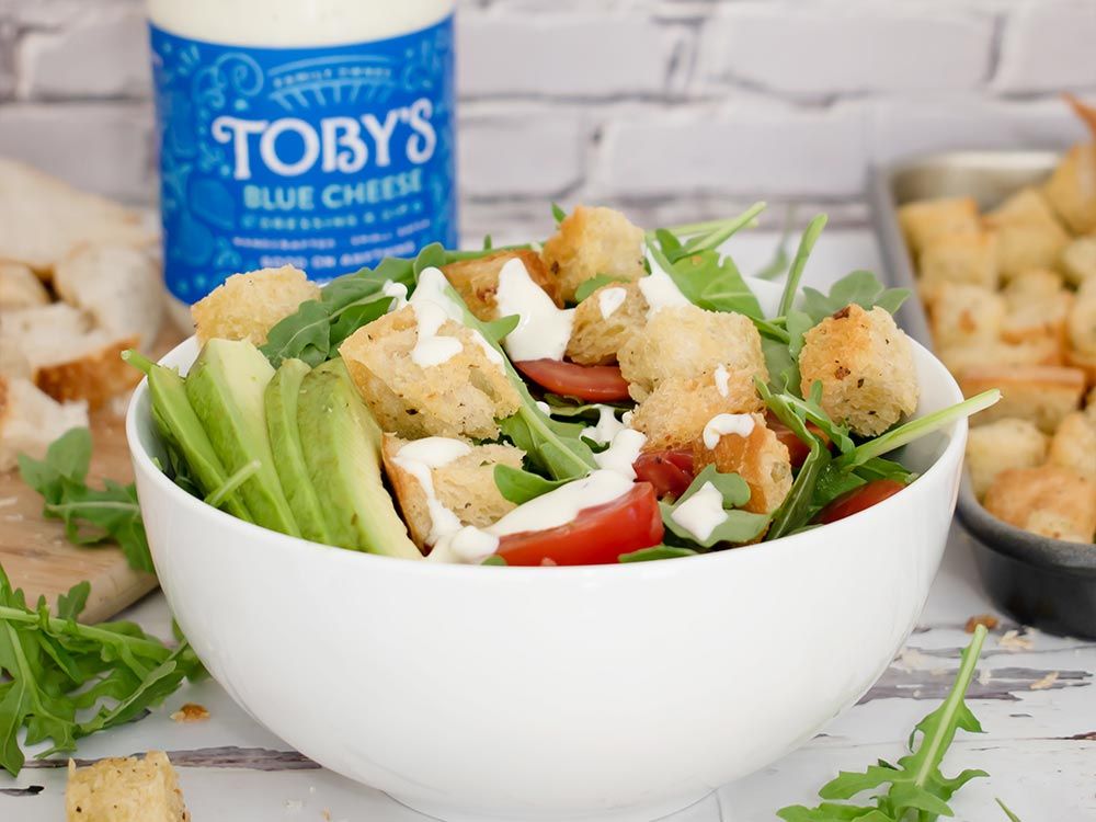 How to make Homemade Sourdough Croutons with Blue Cheese Dressing & Dip