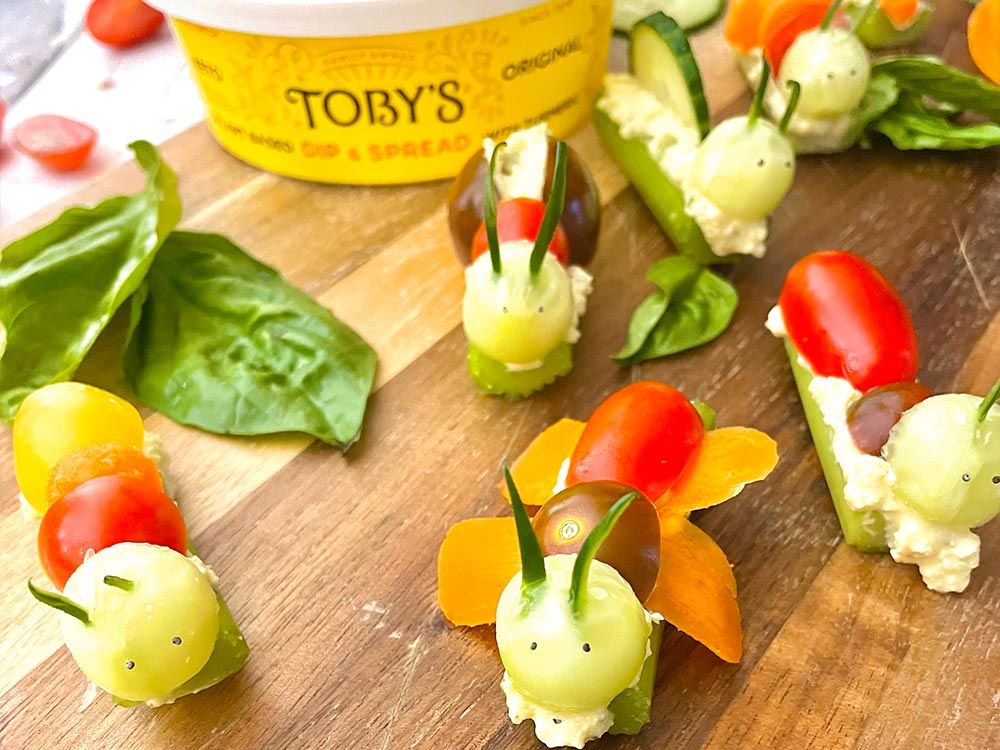 How to make Celery Snack Bugs with Plant Based Dip & Spread
