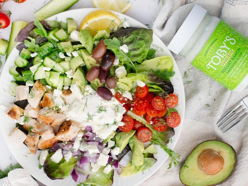 How to make Grilled Chicken Gyro Bowl with Yogurt Ranch