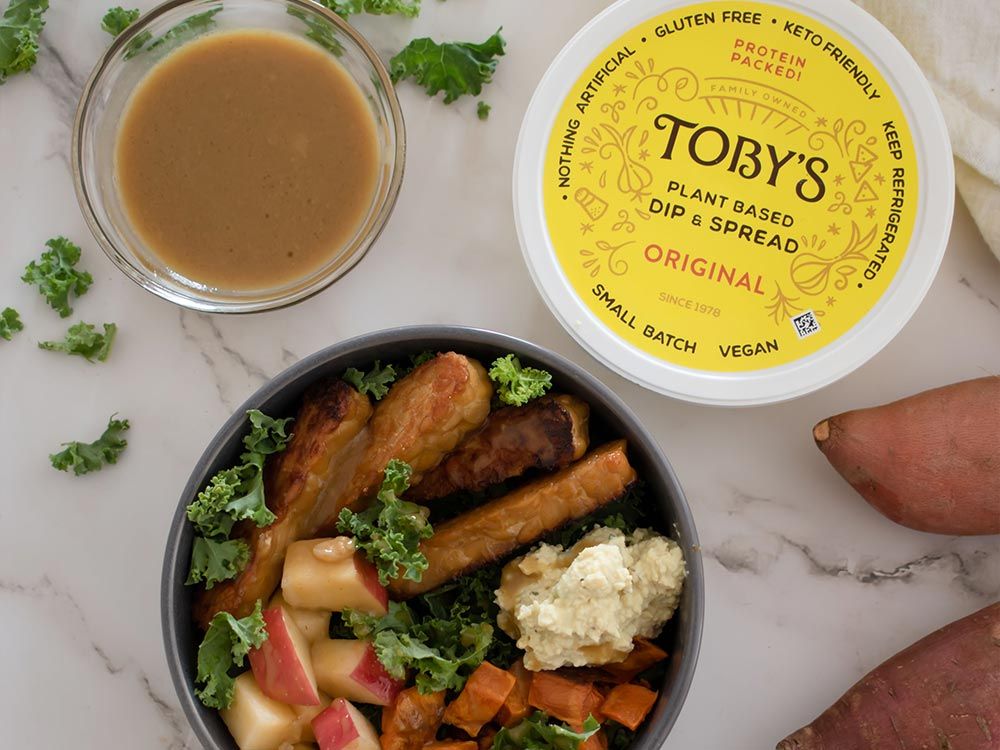 How to make Tempeh Harvest Bowl with Plant Based Dip & Spread
