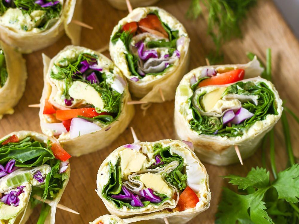 Vegetable Pinwheels with Toby's Lite Dip & Spread