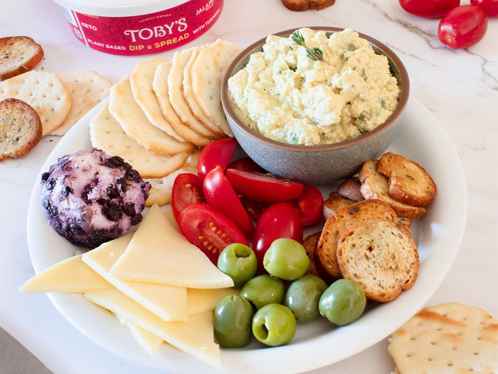 How to make “Girl Dinner” Snack Plate with Plant Based Dip & Spread