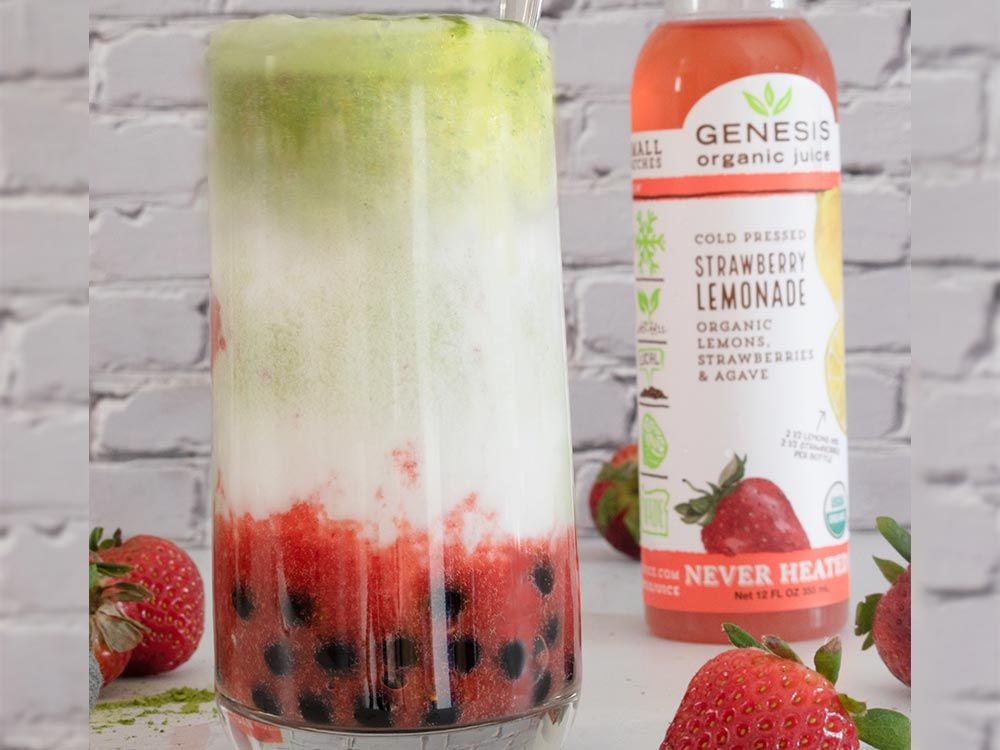 How to make Strawberry Lemon Matcha Latte