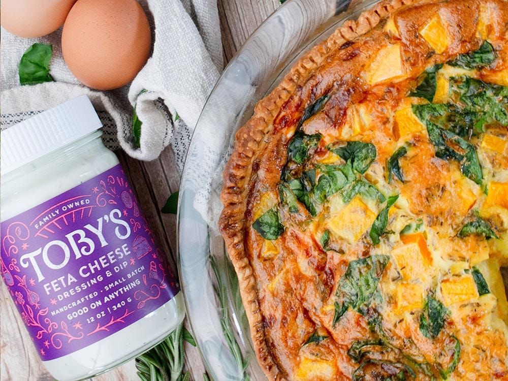 How to make Roasted Butternut Squash Quiche with Feta Cheese Dressing