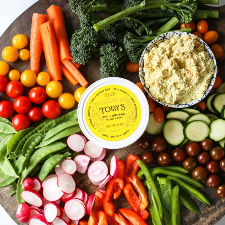 Plant Based Dip & Spread on bruschetta