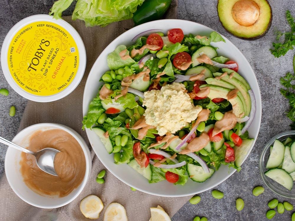 How to make Peanut Sauce Edamame Salad with Plant Based Dip