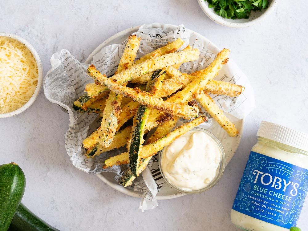 How to make Zucchini Fries with Blue Cheese Dressing & Dip
