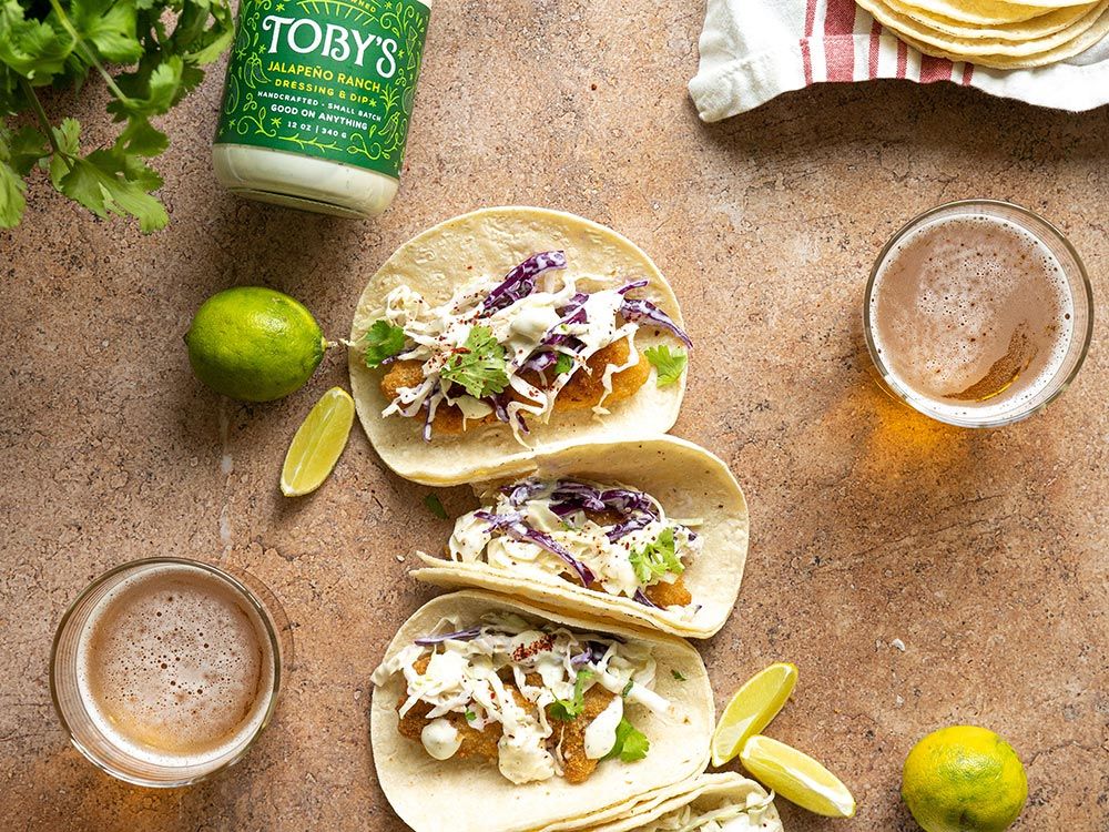 How to make Beer Battered Fish Tacos with Jalapeño Ranch Dressing