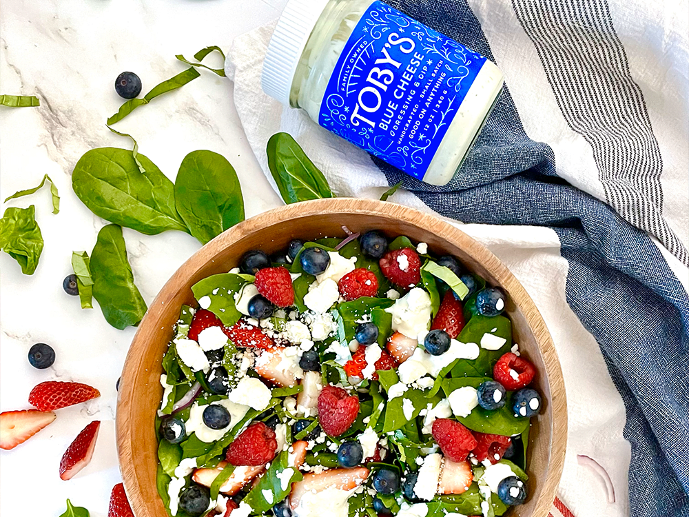 How to make Red White & Blue Cheese Salad