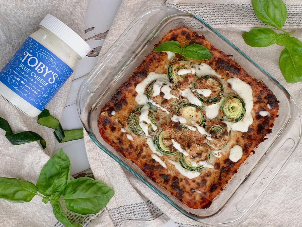 How to make Zucchini Lasagna Rollups with Blue Cheese Dressing & Dip