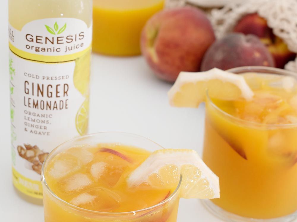 How to make Ginger Peach Kombucha Mocktails