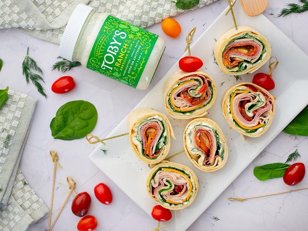 How to make Turkey Club & Italian Style Pinwheels with Ranch Dressing