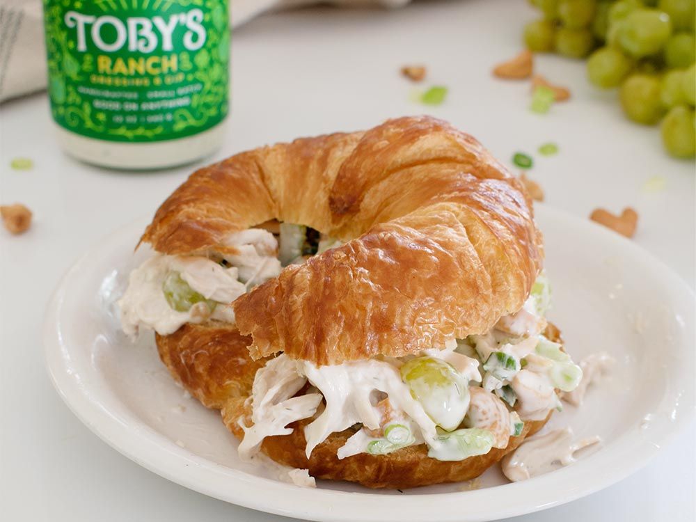 How to make Ranch Chicken Salad Croissant with Toby’s Ranch Dressing & Dip