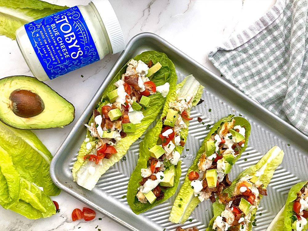 How to make BLT Chicken Salad Cups with Blue Cheese Dressing