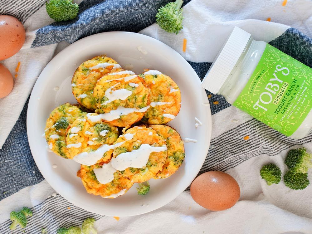 How to make Cheesy Broccoli Egg Bites with Ranch Dressing & Dip