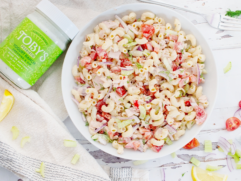 How to make Tuna Pasta Salad with Yogurt Ranch Dressing