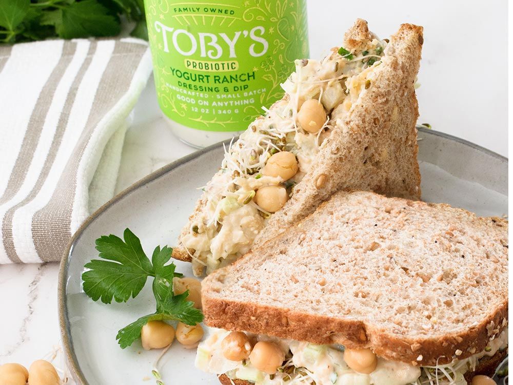 How to make Chickpea Salad Sandwich with Yogurt Ranch Dressing & Dip