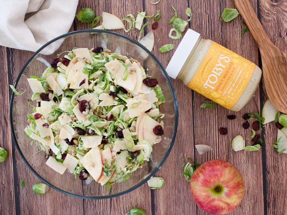 How to make Brussels Sprouts Salad with Honey Mustard Dressing & Dip