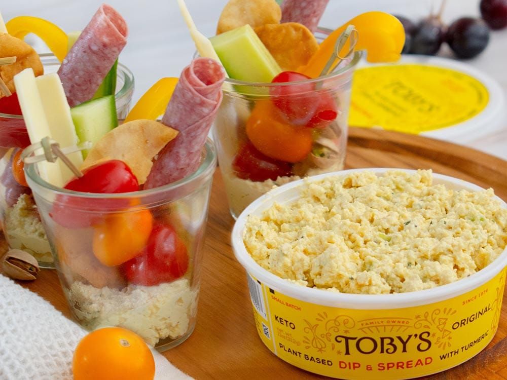 How to make Charcuterie Dip Cups with Toby’s Dip & Spread