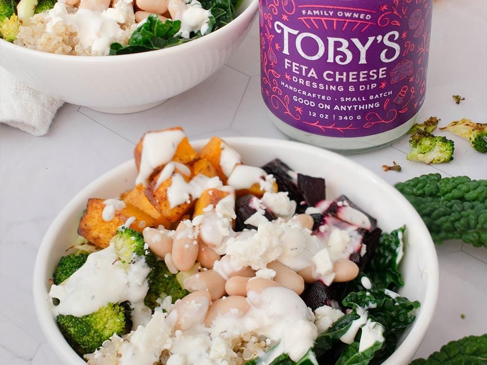 How to make Winter Quinoa Bowl with Feta Cheese Dressing