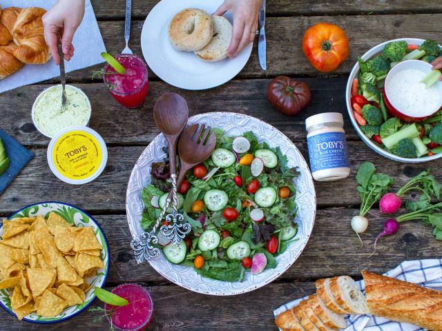 Toby's dressings and plant-based dip and spread