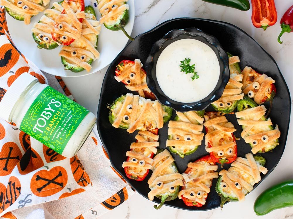 How to make Jalapeno Mummy Poppers with Ranch Dressing & Dip