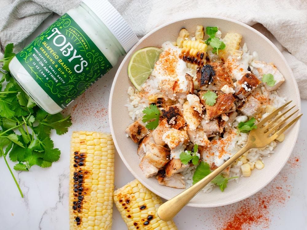 How to make Street Corn Chicken Bowl with Jalapeño Ranch