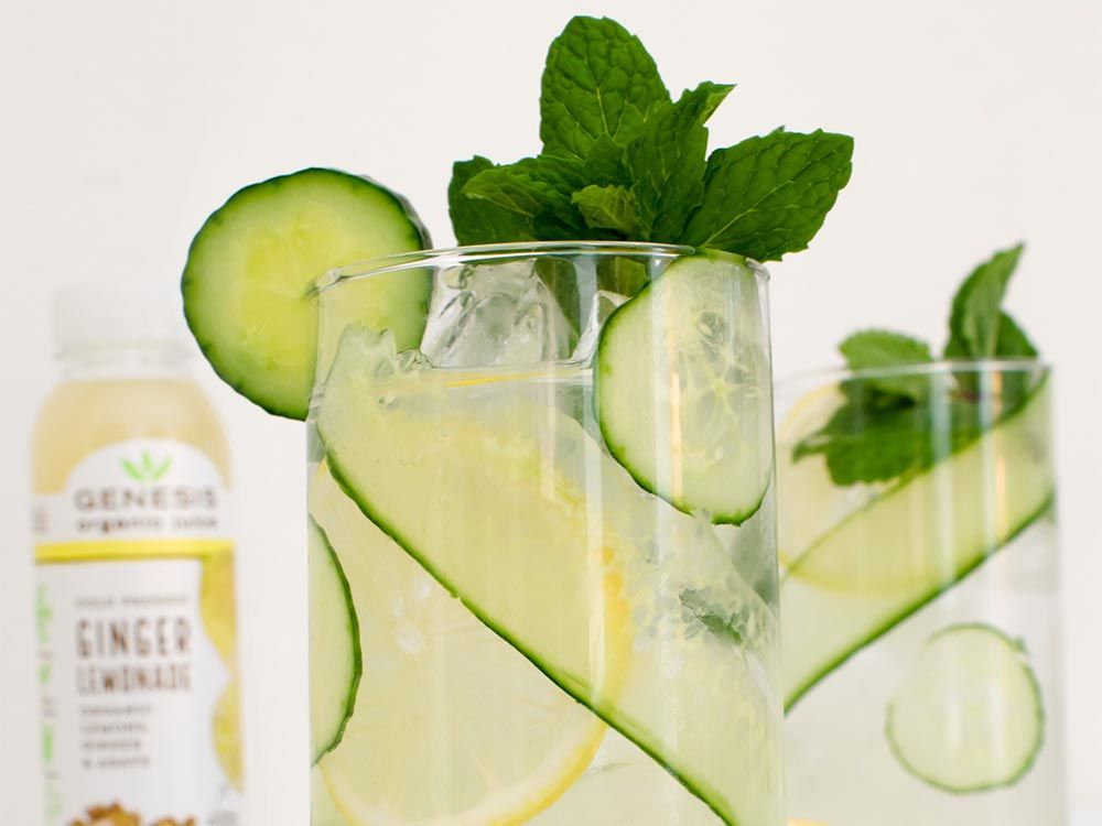 How to make Cucumber Spa Water with Genesis Organic Ginger Lemonade
