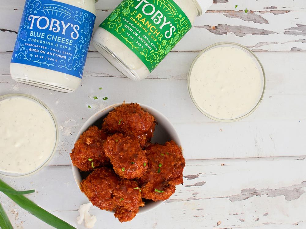 How to make BBQ Cauliflower with Blue Cheese and Ranch Dressing & Dip