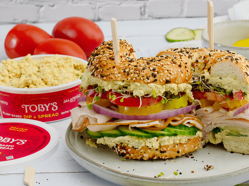 How to make Turkey Bagel Sandwich with Jalapeño Dip & Spread