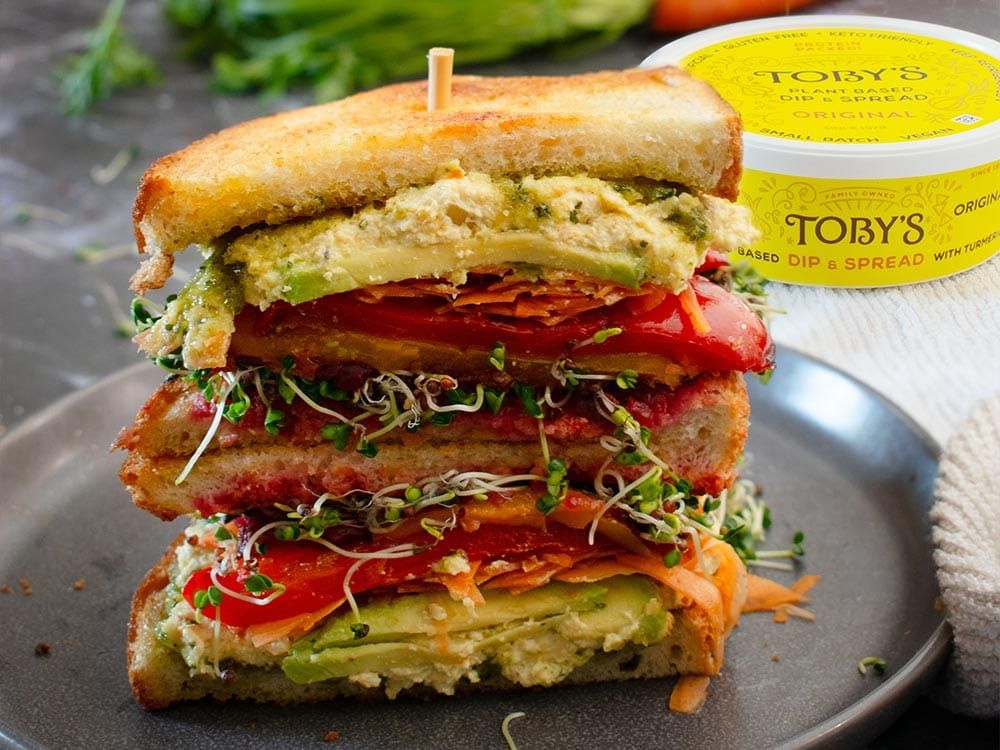 How to make Rainbow Roasted Veggie Sandwich with Original Dip & Spread