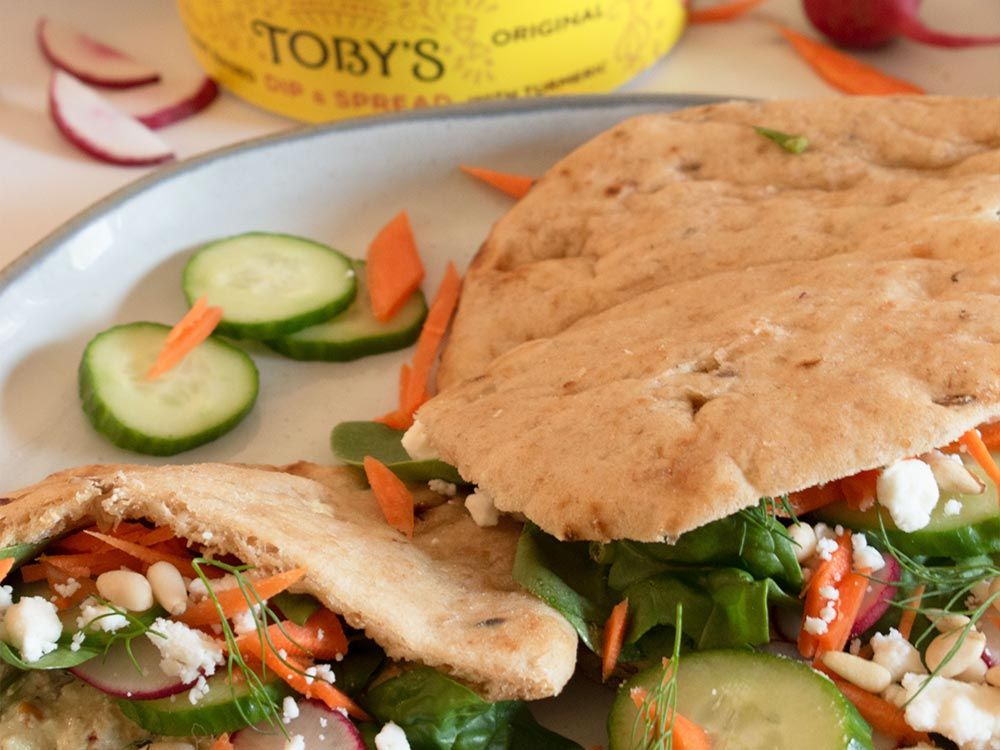 How to make Veggie Pita Pockets with Plant Based Dip & Spread