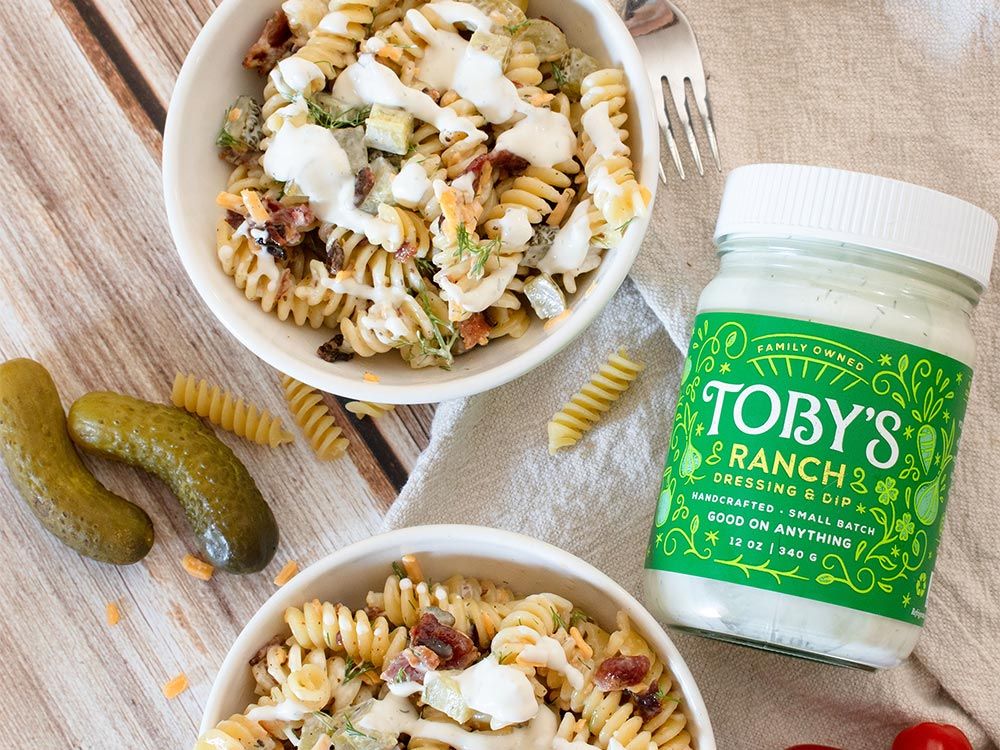 How to make Dill Pickle Pasta Salad with Ranch Dressing & Dip