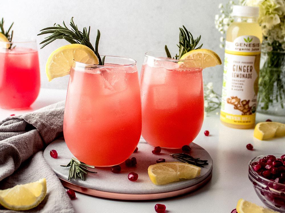 How to make Pomegranate Ginger Lemon Kombucha Mocktail