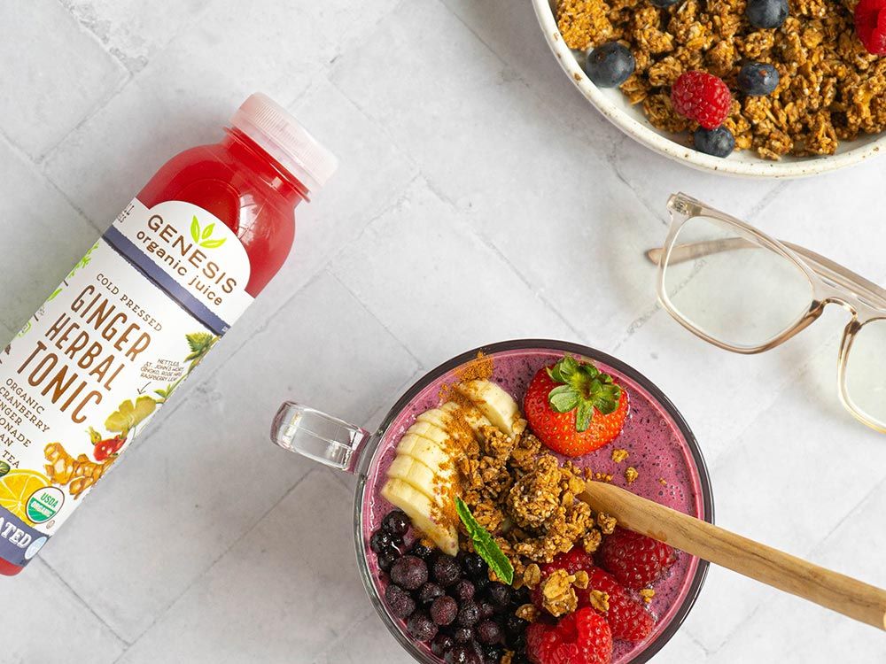 How to make Wild Blueberry Ginger Herbal Tonic Smoothie Bowl