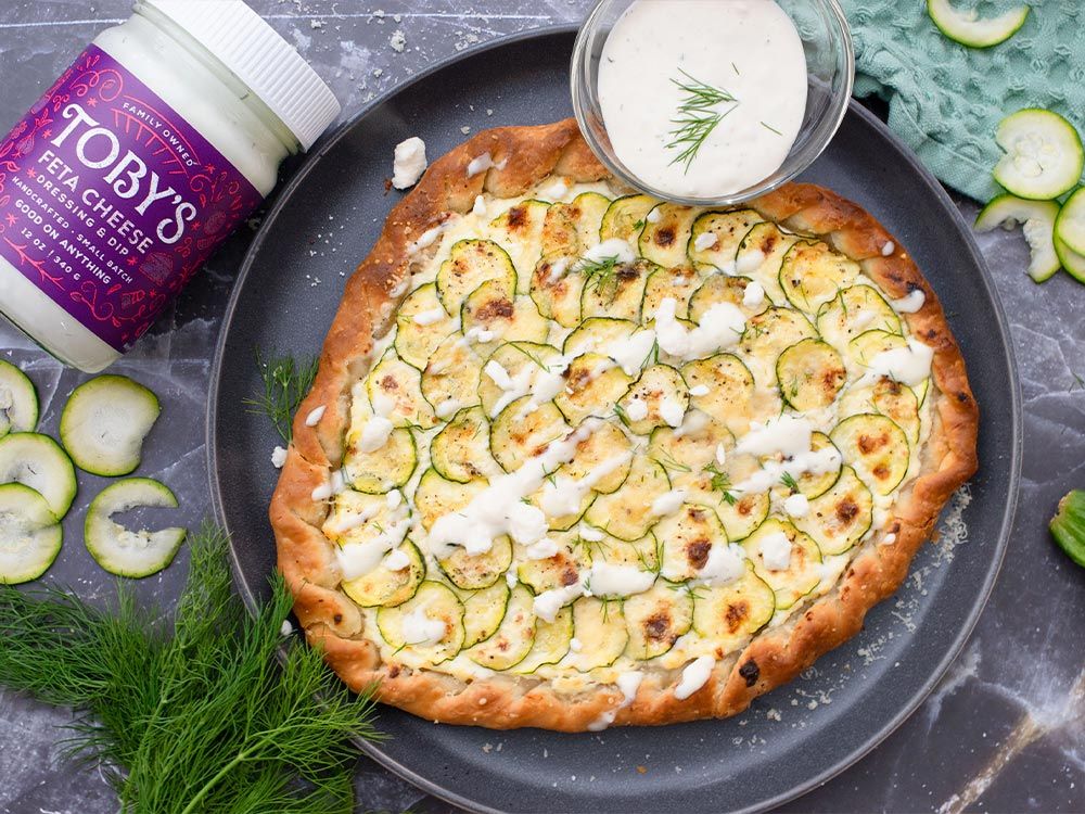 How to make Summer Squash Galette with Feta Cheese Dressing
