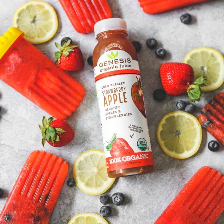 Genesis Organic Juice in strawberry cheesecake recipe