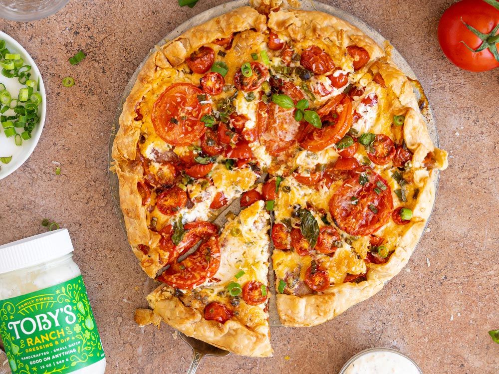 How to make Rustic Tomato Pie with Ranch Dressing & Dip