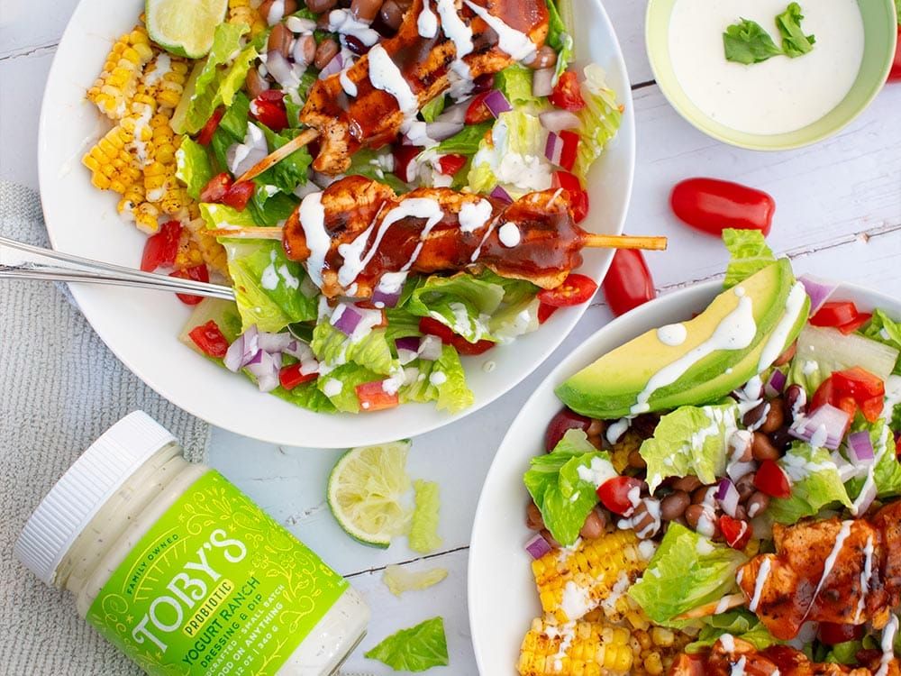 How to make BBQ Chicken Salad with Yogurt Ranch Dressing